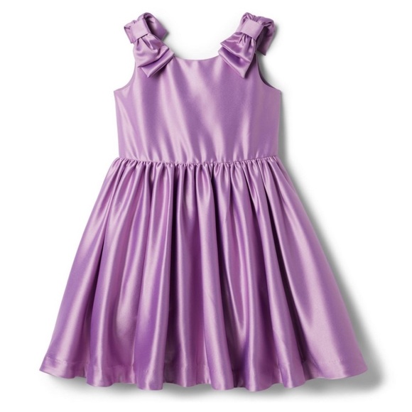 Janie and Jack Other - Janie and Jack Lavender Purple Satin Bow Sleeve Dress, Size Girl Kids 6